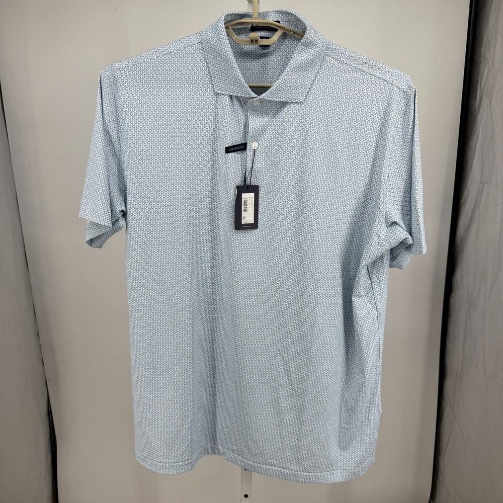 Peter Millar Palermo Performance Polo Shirt Mens XL White Sailboat Print Sports